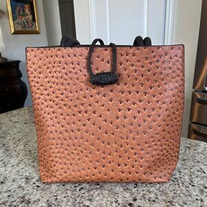Tan Ostrich Tote Bag